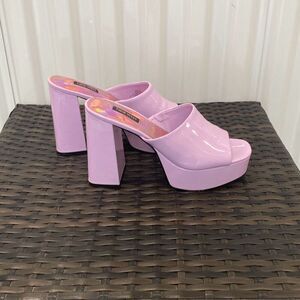 Nine West Y2K purple platform heels